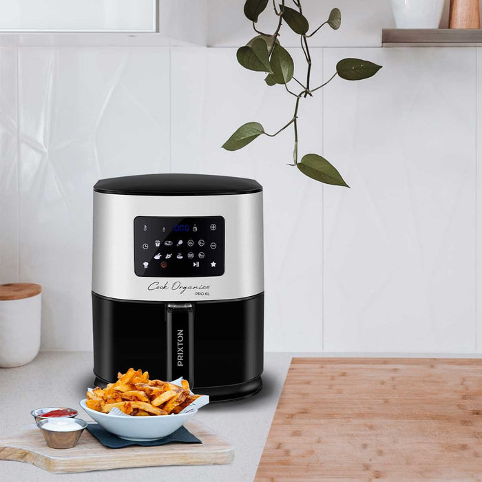 EAN 8436042557134 - PRIXTON Cook Organics Pro Sencillo 6 L Independiente 1700 W Freidora de aire caliente Negro, Plata imagen 5