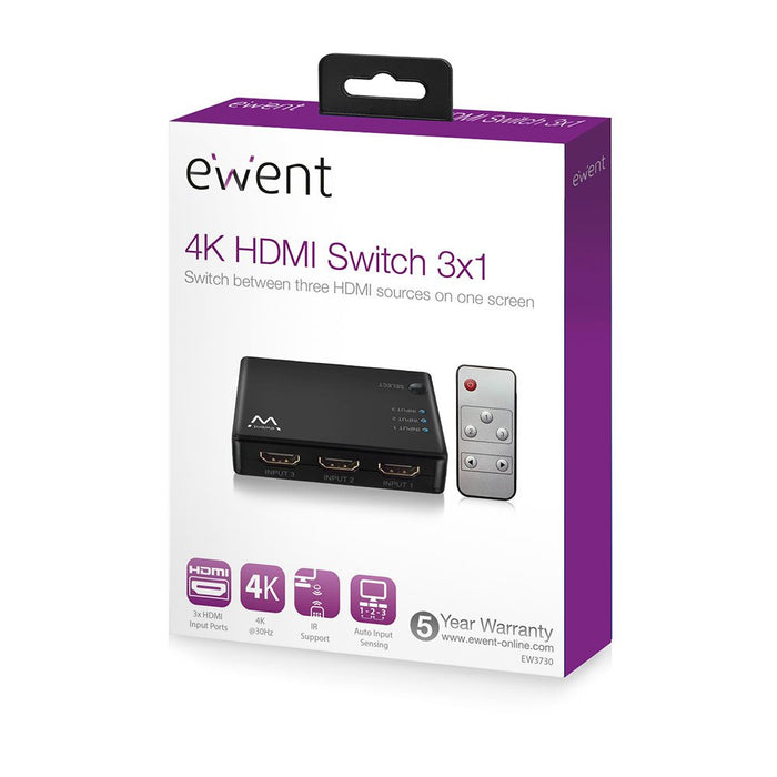 EAN 8054392618710 - Ewent EW3730 interruptor de video HDMI imagen 4