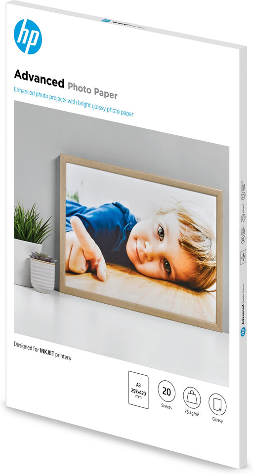 EAN 0882780349650 - HP Advanced Glossy Photo Paper-20 sht/A3/297 x 420 mm De alto brillo imagen 2