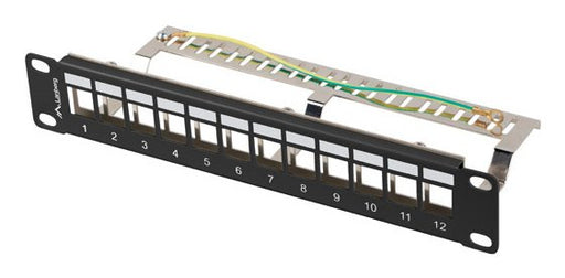 EAN 5901969441789 - Lanberg patch panel blank 12 port 1U 10 ftp for keystone modules black v2 imagen 1