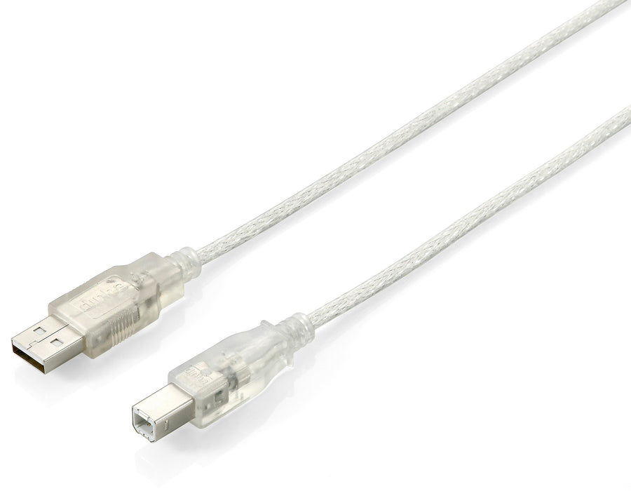 EAN 4015867108017 - Equip 128651 cable USB USB 2.0 3 m USB A USB B Plata, Transparente imagen 1