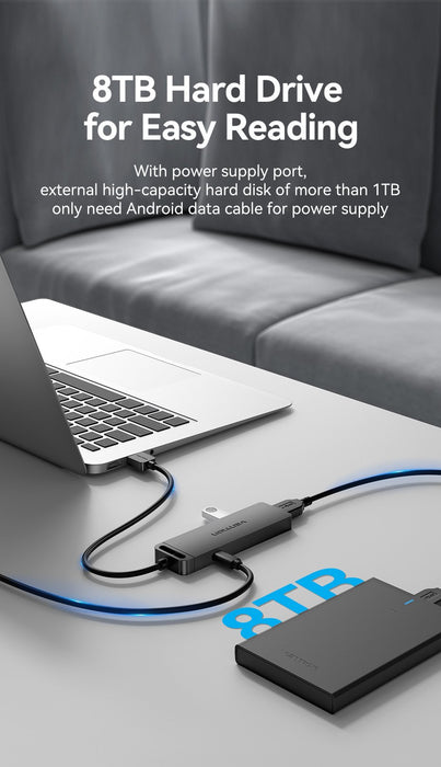 EAN 6922794746633 - Vention CHLBD hub de interfaz USB 3.2 Gen 1 (3.1 Gen 1) Type-A 5000 Mbit/s Negro imagen 20