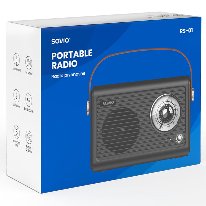 EAN 5901986049647 - Savio RS-01 radio Portátil Analógica Negro imagen 13
