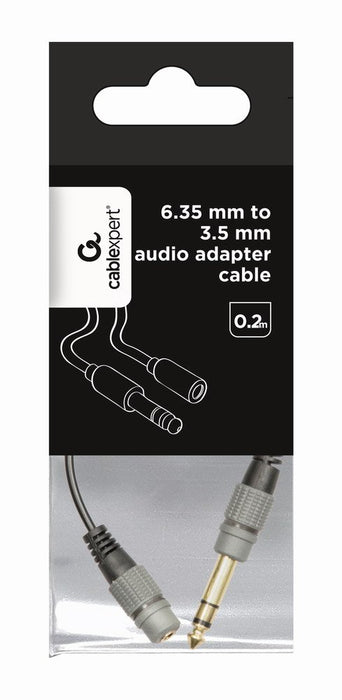 EAN 8716309105842 - Gembird A-63M35F-0.2M cable de audio 0,2 m 6,35mm 3,5mm Negro imagen 2