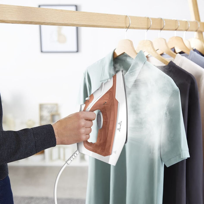 EAN 3121040092729 - Tefal Virtuo 30 FV2C40E0 plancha Plancha vapor-seco Suela de cerámica 2000 W Durazno, Blanco imagen 12