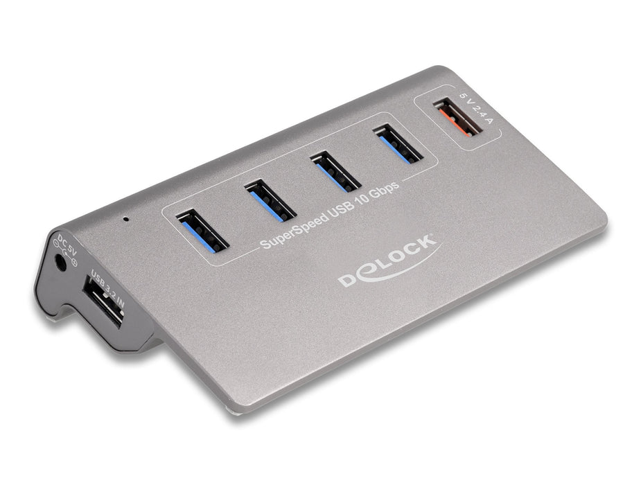 EAN 4043619641826 - DeLOCK 64182 hub de interfaz USB 3.2 Gen 2 (3.1 Gen 2) Type-A 10 Mbit/s Gris imagen 1