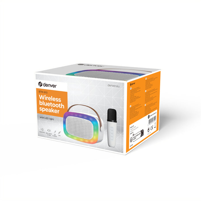 EAN 5706751071195 - Denver BTM-610 altavoz portátil o de fiesta Blanco 10 W imagen 6