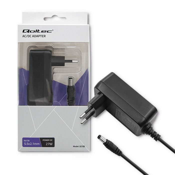 EAN 5901878507866 - Qoltec 50786 adaptador e inversor de corriente Interior 27 W Negro imagen 4