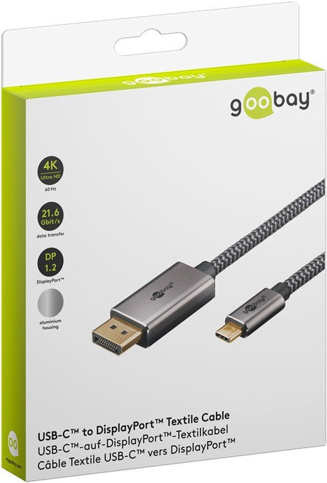 EAN 4040849757082 - Goobay 75708 adaptador de cable de vídeo 2 m USB Tipo C DisplayPort Negro, Plata imagen 3