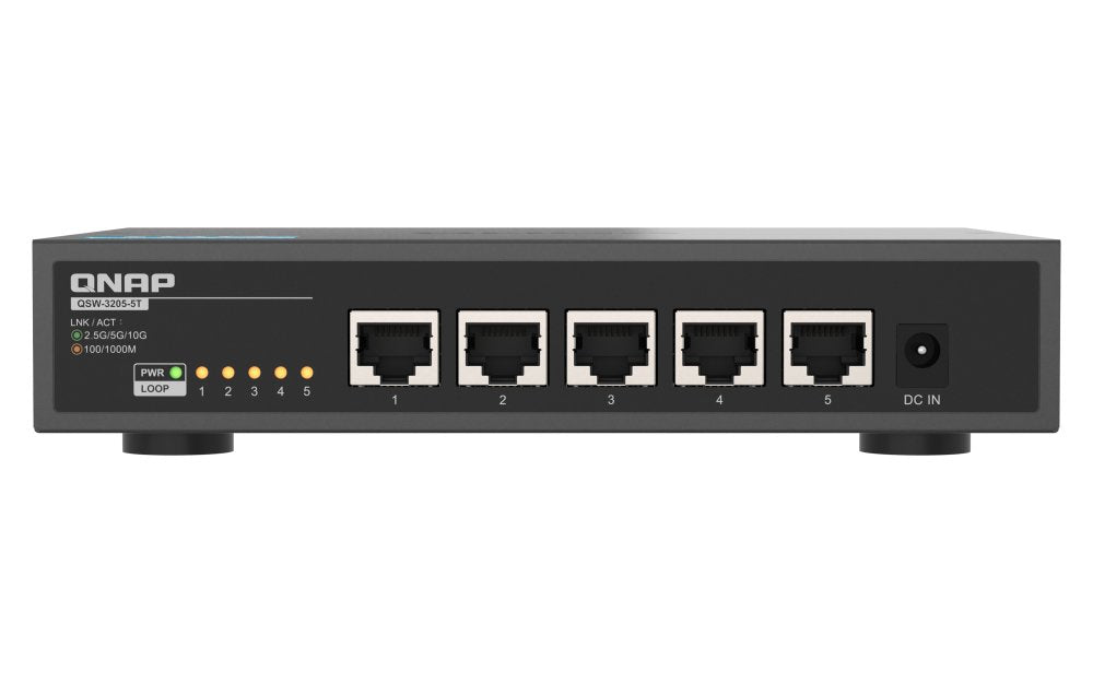 EAN 4711103085646 - QNAP QSW-3205-5T switch No administrado 10G Ethernet (100/1000/10000) Escritorio Negro imagen 1