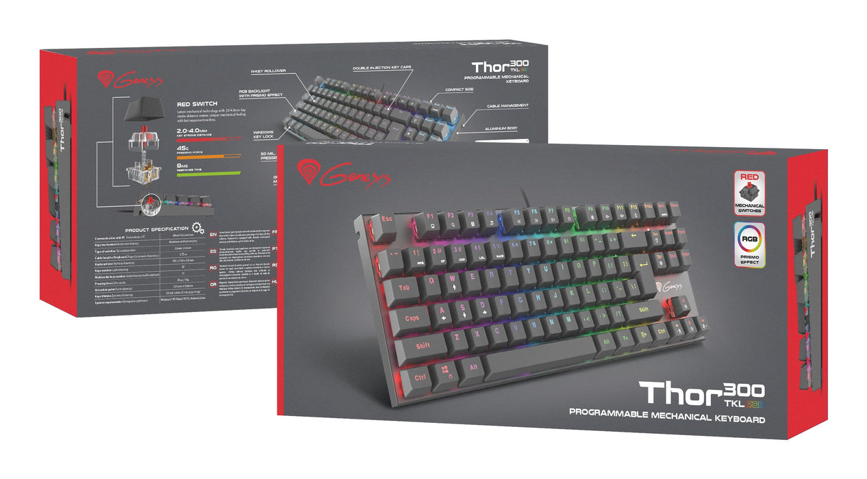 EAN 5901969432510 - GENESIS Thor 300 TKL RGB teclado Juego USB AZERTY Francés Gris imagen 4