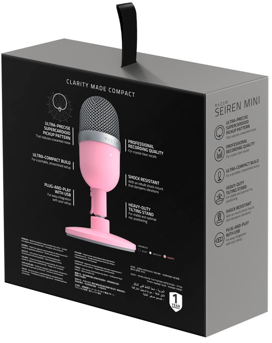 EAN 8886419377122 - Razer Seiren Mini Rosa Micrófono de superficie para mesa imagen 5