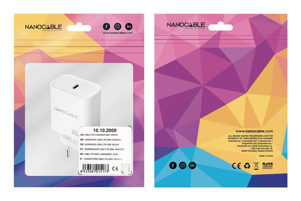 EAN 8433281015173 - Nanocable 10.10.2009 cargador de dispositivo móvil Universal Corriente alterna Interior imagen 3