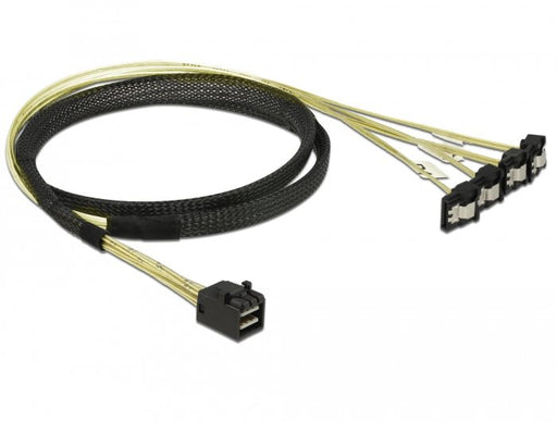 EAN 4043619856855 - DeLOCK 85685 cable SCSI Negro, Amarillo 1 m 1 x Mini SAS HD SFF-8643 4 x SATA 7 pin imagen 1