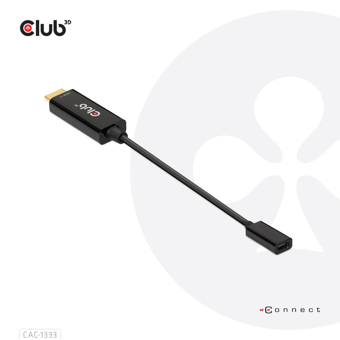 EAN 8719214472047 - CLUB3D CAC-1333 adaptador de cable de vídeo 0,22 m HDMI tipo A (Estándar) USB Tipo C Negro imagen 7