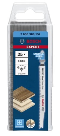 EAN 4059952537764 - Bosch EXPERT ‘WOOD 2-SIDE CLEAN’ T 308 B Hoja de sierra de vaivén Acero de alto carbono (HCS) 25 pieza(s) imagen 2