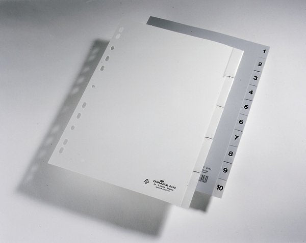 EAN 4005546665580 - Durable 6511-10 Separador numérico con pestaña Polipropileno (PP) Gris imagen 3
