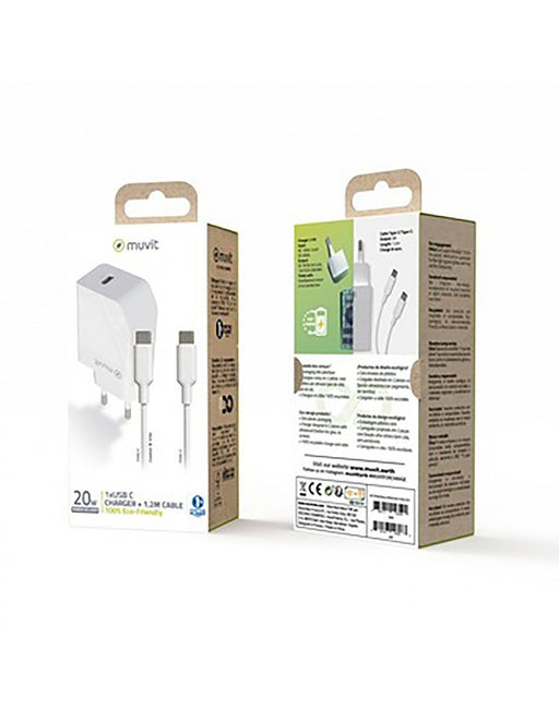 EAN 3663111153590 - Muvit MCPAK0044 cargador de dispositivo móvil Universal Blanco Corriente alterna Interior imagen 2