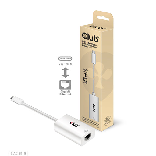 EAN 8719214471811 - CLUB3D CAC-1519 cambiador de género para cable USB-C RJ-45 Blanco imagen 2