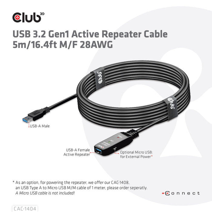 EAN 8719214471774 - CLUB3D CAC-1404 cable USB USB 3.2 Gen 1 (3.1 Gen 1) 5 m USB A Negro imagen 6
