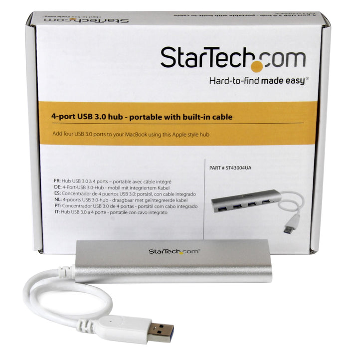 EAN 0065030861687 - StarTech.com ST43004UA hub de interfaz USB 3.2 Gen 1 (3.1 Gen 1) Type-A 5000 Mbit/s Plata, Blanco imagen 5