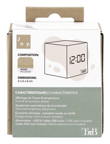 EAN 3303170112151 - T'nB CLOCKSQWD despertador Reloj despertador digital Madera imagen 5