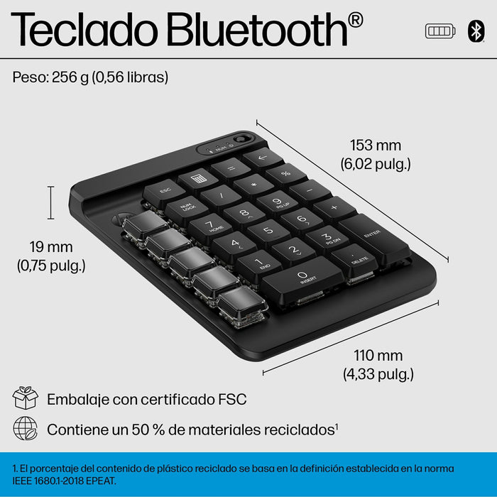 EAN 0197192769133 - HP 435 Programmable Wireless Keypad teclado Hogar Bluetooth No Negro imagen 8