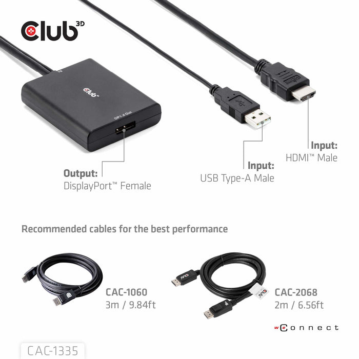EAN 8719214472498 - CLUB3D CAC-1335 adaptador de cable de vídeo 1 m HDMI + USB DisplayPort imagen 1