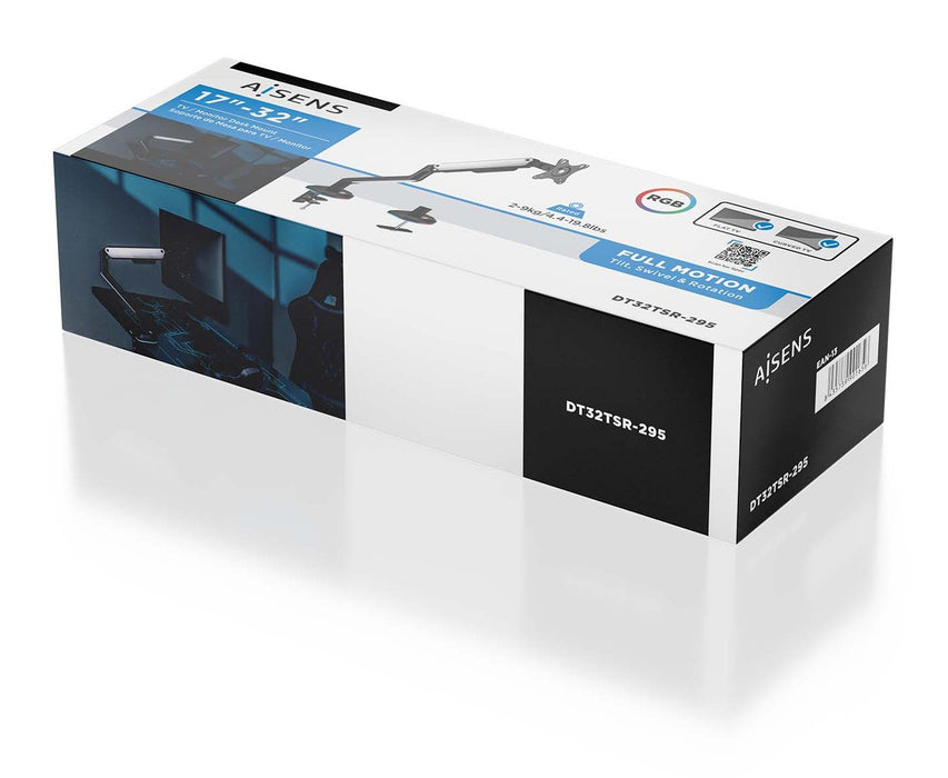 EAN 8435739901656 - AISENS DT32TSR-295 soporte para monitor 81,3 cm (32") Escritorio Negro, Blanco imagen 6