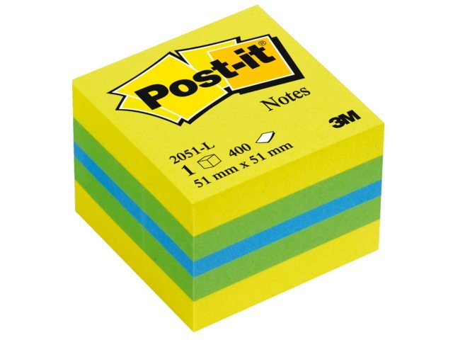 EAN 4001895853814 - 3M Post-it 2051L nota autoadhesiva Plaza Azul, Verde, Turquesa, Amarillo 400 hojas Autoadhesivo imagen 2