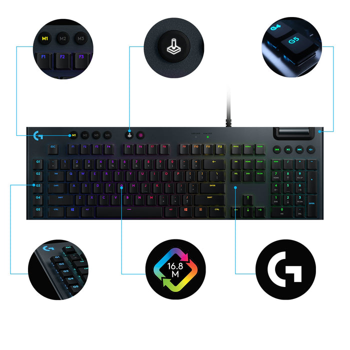 EAN 5099206080812 - Logitech G G815 teclado Juego USB QWERTY Internacional de EE.UU. Negro imagen 8