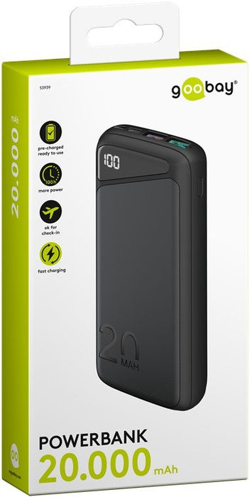 EAN 4040849539398 - Goobay 53939 batería externa Polímero de litio 20000 mAh Negro imagen 6