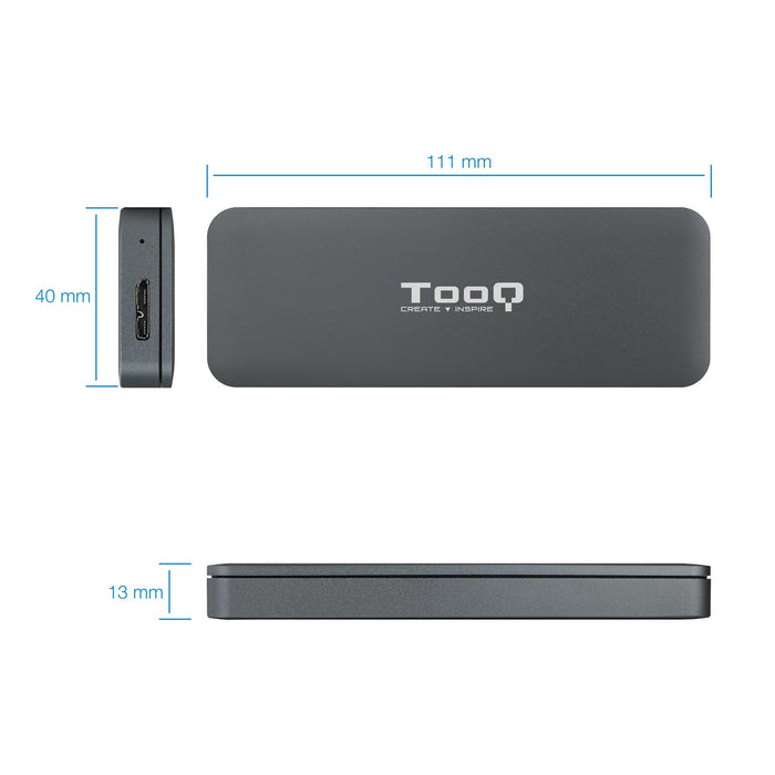 EAN 8433281009929 - TooQ TQE-2281G caja para disco duro externo Caja externa para unidad de estado sólido (SSD) Gris M.2 imagen 3
