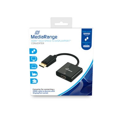 EAN 4260459615910 - MediaRange MRCS177 adaptador de cable de vídeo 0,2 m DisplayPort HDMI Negro imagen 1