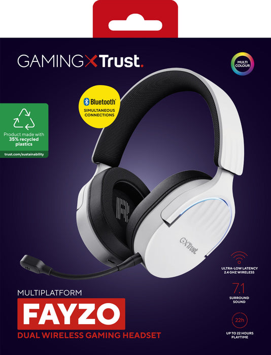 EAN 8713439253047 - Trust GXT 491W FAYZO Auriculares Inalámbrico y alámbrico Diadema Juego USB Tipo C Bluetooth Negro, Blanco imagen 9