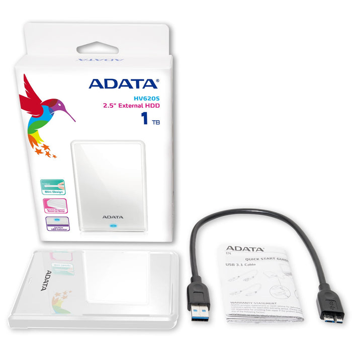 EAN 4713218461803 - ADATA AHV620S-1TU3-CWH disco duro externo 1 TB 2.5" Micro-USB B 3.2 Gen 1 (3.1 Gen 1) Blanco imagen 3