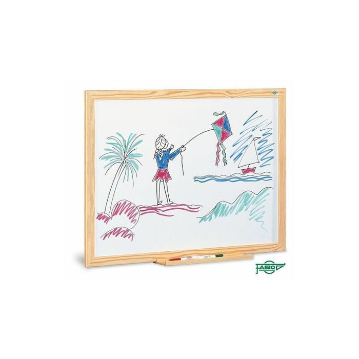 Faibo Pizarra Blanca Estratificada Marco De Madera Sin Cajetin 80x120cm