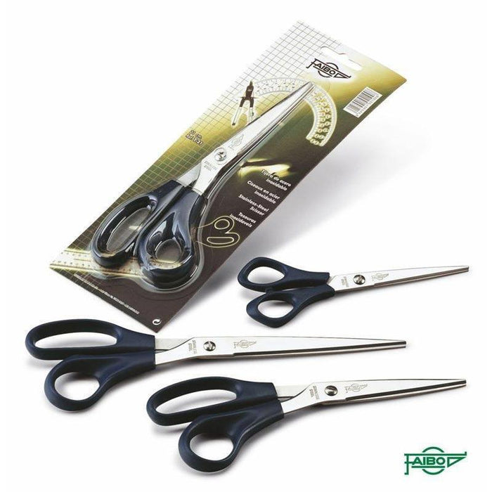 Faibo Tijeras Oficina 25cm Asimétricas Mango De Plástico Verde Oscuro