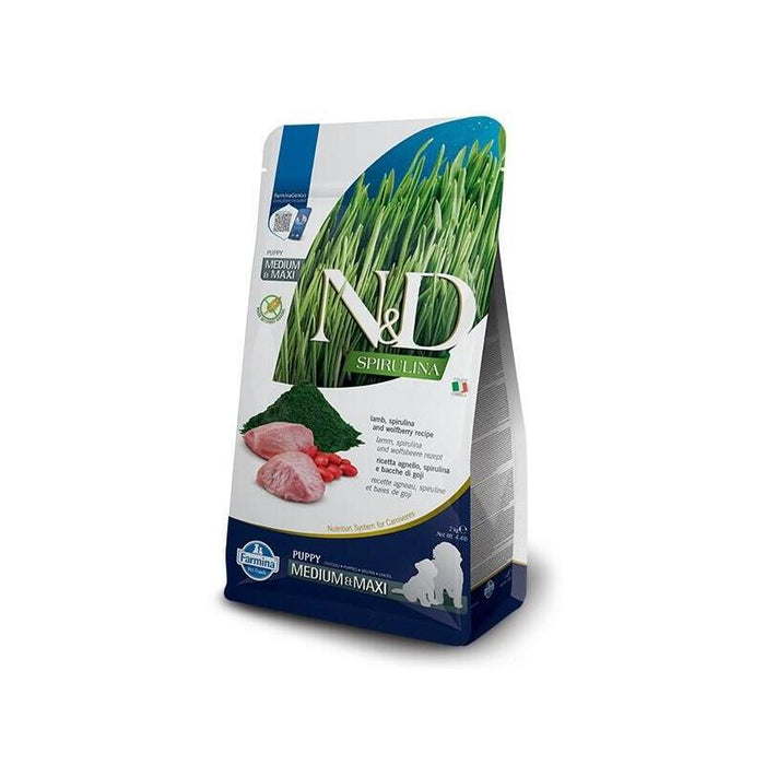Farmina N&D Spirulina Lamb Puppy Med/Maxi - Alimento Seco Para Perros - 2 Kg