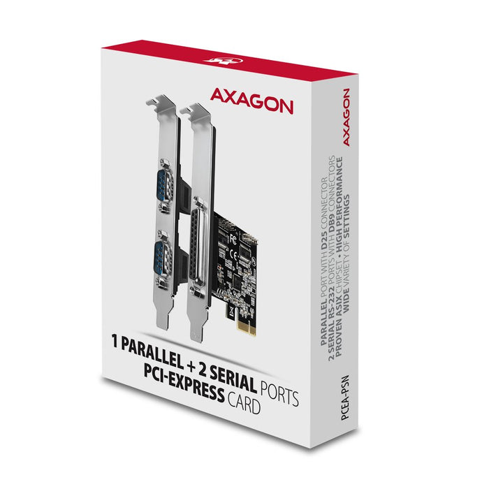 EAN 8595247905390 - Axagon PCEA-PSN PCIe-Adapter mit 1x Parallel-+ 2x Seriell-Ports - ASIX AX99100 tarjeta y adaptador de int imagen 5
