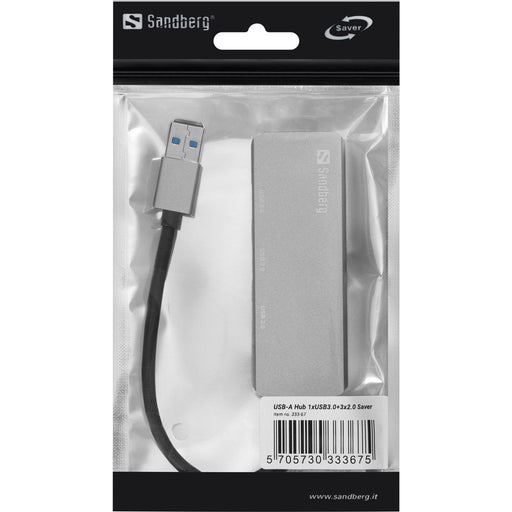 EAN 5705730333675 - Sandberg 333-67 hub de interfaz USB 3.2 Gen 1 (3.1 Gen 1) Type-A 5000 Mbit/s Gris imagen 2