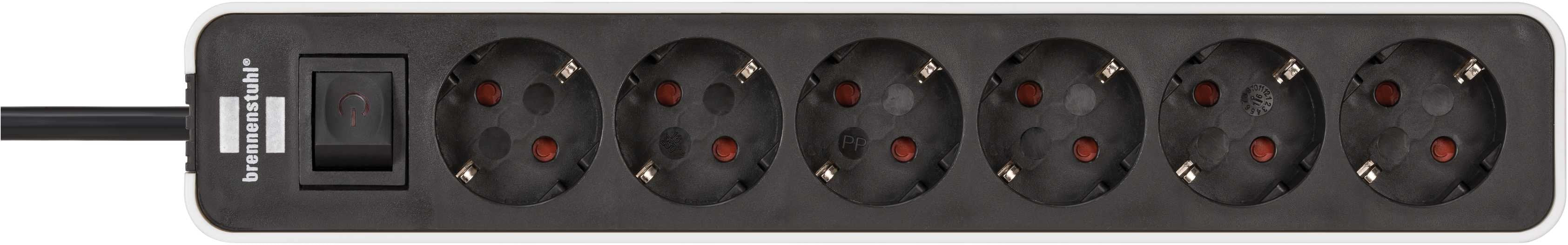 EAN 4007123647569 - Brennenstuhl 1153260020 base múltiple 1,5 m 6 salidas AC Negro, Blanco imagen 1