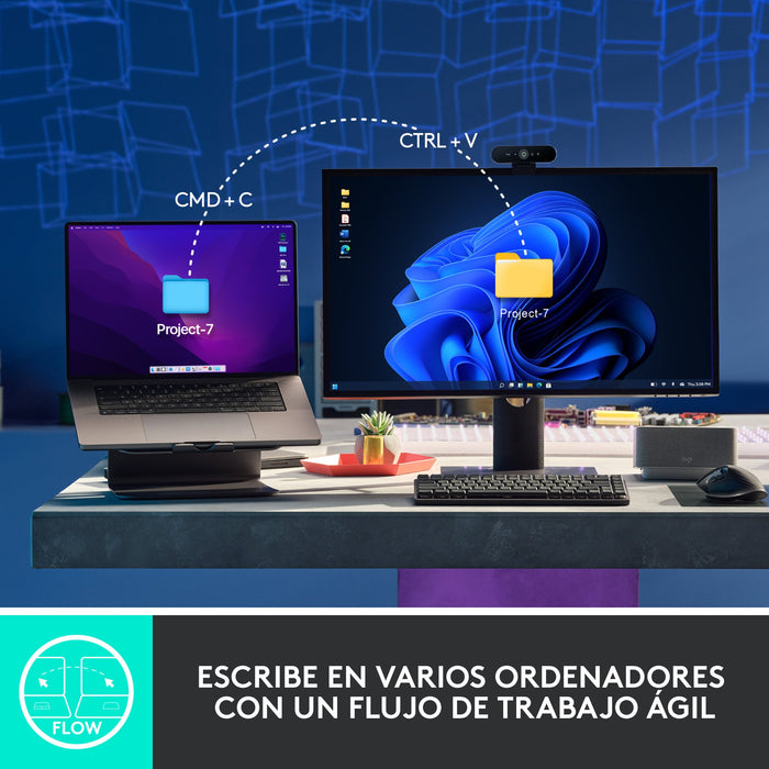 EAN 5099206103221 - Logitech 920-010780 teclado Oficina RF Wireless + Bluetooth QWERTY Internacional de EE.UU. Grafito, Gris imagen 11