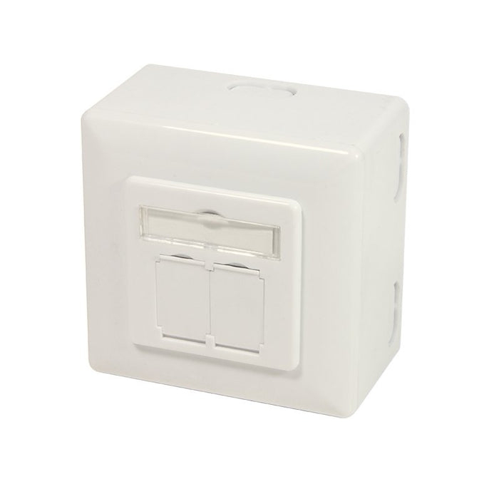 EAN 4052792040234 - LogiLink NP0124 toma de corriente 2 x RJ-45 Metálico, Blanco imagen 1