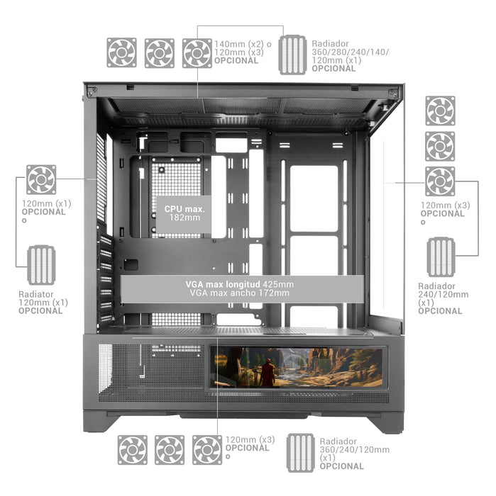 EAN 8435693112556 - Mars Gaming MCLCDX carcasa de ordenador Midi Tower Negro imagen 14
