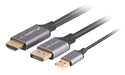 EAN 5901969441512 - Lanberg CA-HDDP-20CU-0018-BK adaptador de cable de vídeo 1,8 m DisplayPort HDMI + USB Negro, Plata imagen 1