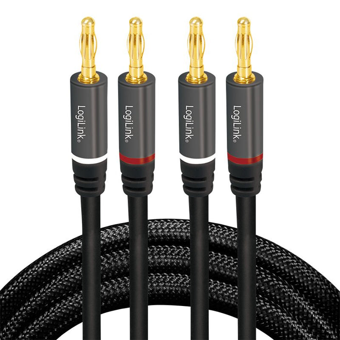 EAN 4052792054286 - LogiLink CA1211 cable de audio 5 m 2 conectores banana Negro imagen 2