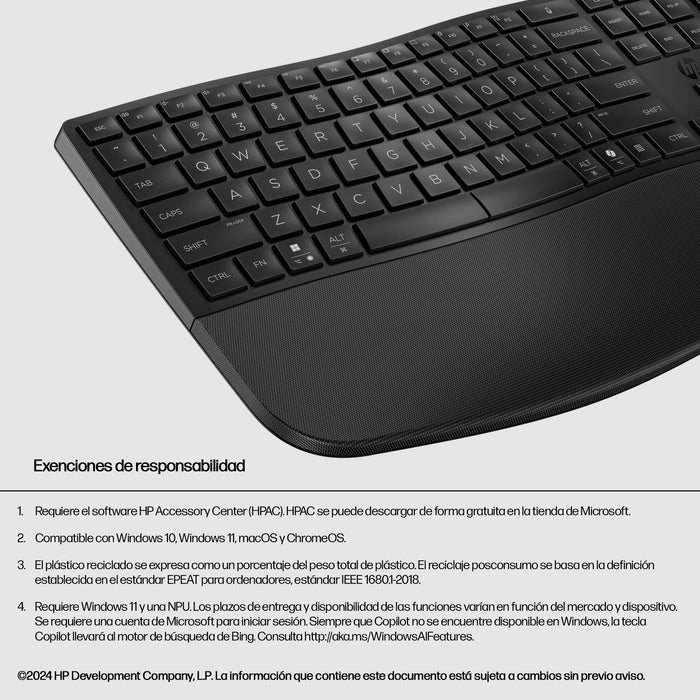 EAN 0198122954957 - HP 685 Comfort Dual-Mode Keyboard teclado Oficina RF Wireless + Bluetooth Negro imagen 10