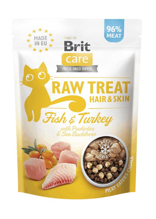 EAN 8595602569564 - Brit RAW Treat Cat Hair&Skin alimento seco para gatos 40 g Adulto Pescados, Turquía imagen 1