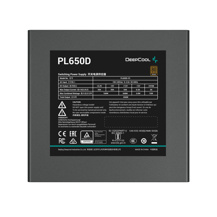 EAN 6933412717874 - DeepCool PL650D unidad de fuente de alimentación 650 W 20+4 pin ATX ATX Negro imagen 3